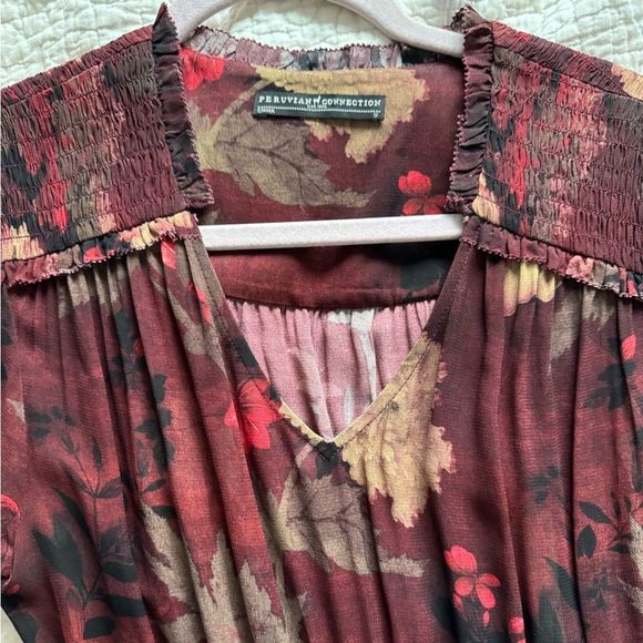 NWOT Peruvian Connection Maxi women’s multicolor dress Small long sleeve - Picture 4 of 16